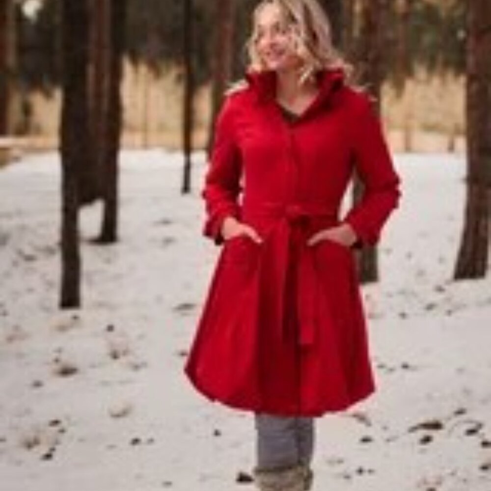 SAMUEL DONG Classic Red Bubble Dress-Coat SZ MED NWOT!